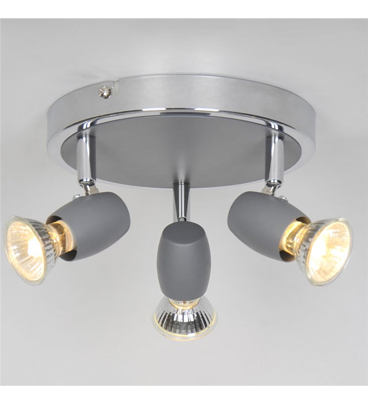 Luminaire de plafond moderne Alliage 3 ampoules métal gris chromé  LED