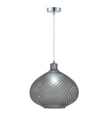 Eclairage plafond design Foly 120cm réglable verre gris fumé compatible LED