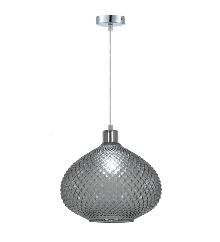 Eclairage plafond design Foly 120cm réglable verre gris fumé compatible LED