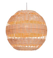 Suspension d\'intérieur design Kali 130cm réglable rotin naturel compatible LED