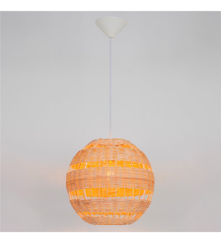 Suspension d'intérieur design Kali 130cm réglable rotin naturel compatible LED