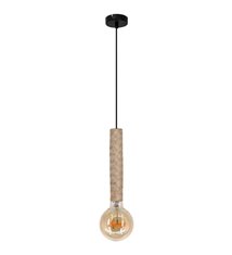 Suspension design Nala 132cm métal noir et bambou réglable LED
