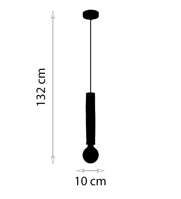 Suspension design Nala 132cm métal noir et bambou réglable LED
