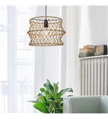 Suspension d\'intérieur Paloma 140cm réglable corde naturel compatible LED