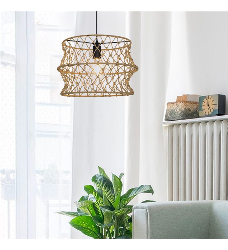 Suspension d'intérieur Paloma 140cm réglable corde naturel compatible LED