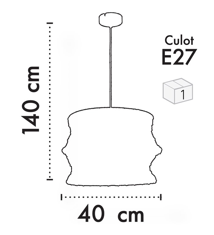 Suspension d'intérieur Paloma 140cm réglable corde naturel compatible LED