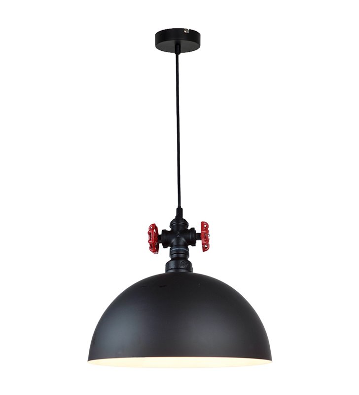 Suspension d'intérieur design Robin 130cm réglable métal noir et rouge LED
