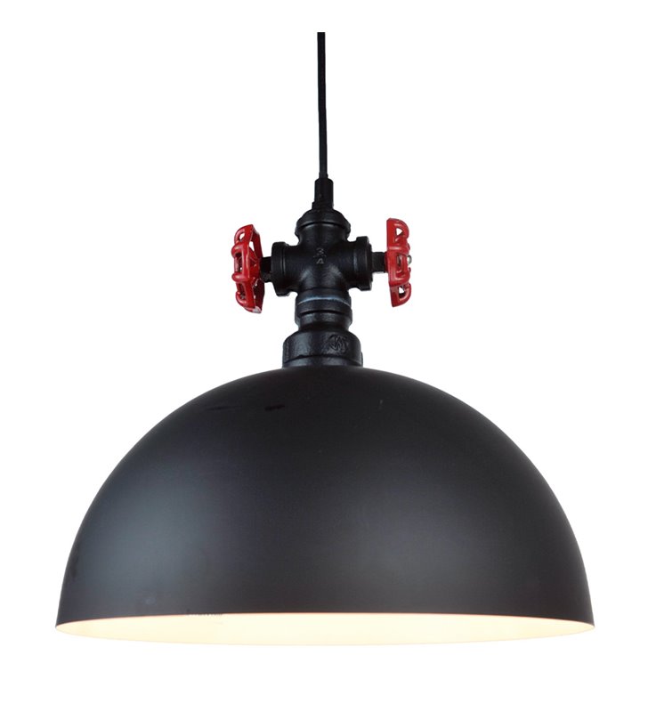 Suspension d'intérieur design Robin 130cm réglable métal noir et rouge LED
