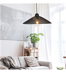 Suspension design Vegas 120cm réglable métal noir compatible LED