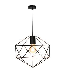 Suspension moderne Vega 150cm réglable métal noir compatible LED