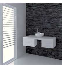 Meuble de salle de bain suspendu 120 cm Meuble sous vasque blanc CEDAM