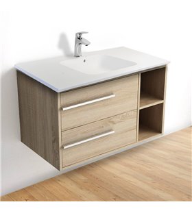 Vasque à encastrer 100 cm Lavabo de salle de bain Blanc