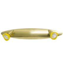 Luminaire Plafonnier Rampe laiton brossé 2 Lumières orientables 2 x 35 W diffuseurs jaune