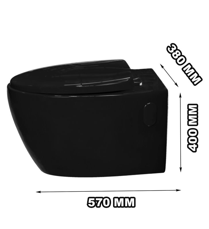 Toilette suspendu de couleur noir Cuvette WC en céramique