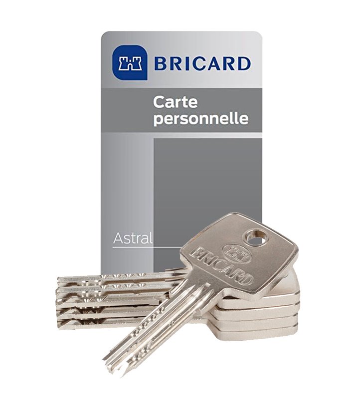Cylindre de porte Bricard Astral 15791 débrayable 45+55 mm 4 clés sécurité 3