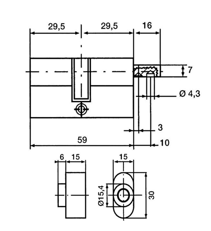 Cylindre à bouton Bricard Serial XP 18005 30+30 mm Haute sécurité