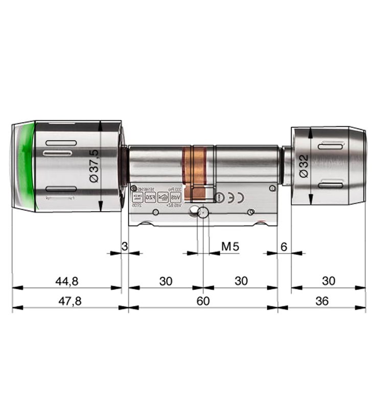 Cylindre double à bouton électroniques 30x30 ENIQ EasyFlex Box V2