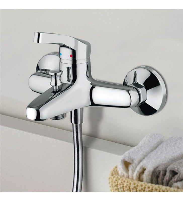Robinet de salle de bain mitigeur bagnoire et douche en laiton chromé