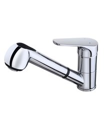 Robinet de cuisine mitigeur évier chromé avec douchette extractible