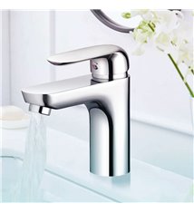 Robinet de salle de bain mitigeur lavabo chromé design chic