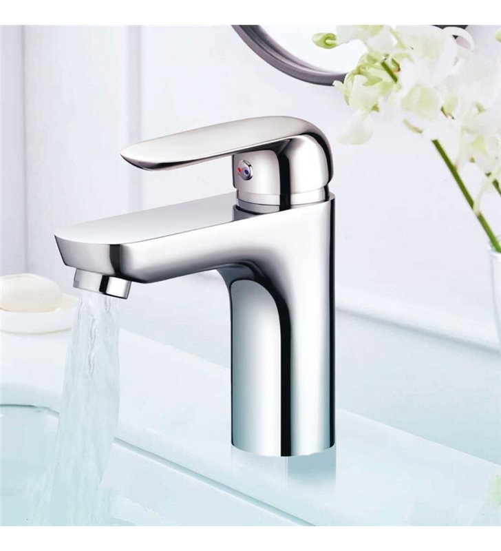 Robinet de salle de bain mitigeur lavabo chromé design chic