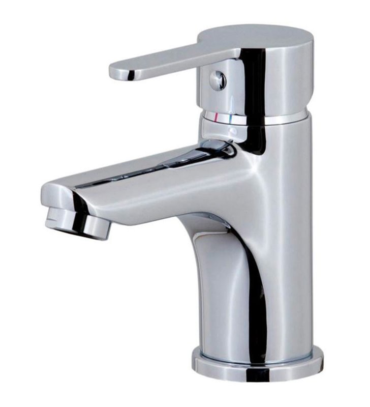Robinet de salle de bain mitigeur lavabo chromé poignée métal design