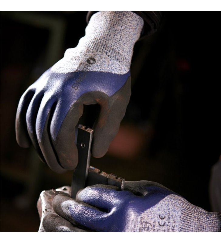 Lot de 10 gants de sécurité en PE Nitrile anti coupure Gripcut EN388 EN407