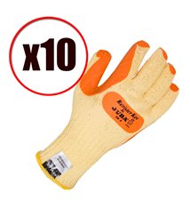 Lot de 10 paires de gants de travail latex vulcanisé anti coupure Resister EN388