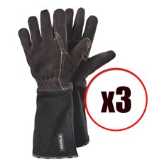 Lot de 3 paires de gants de soudure anti chaleur en cuir fleur caprin Tegera EN388 EN407