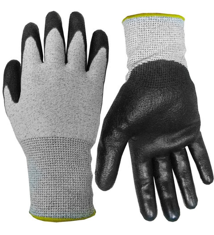 Lot de 10 gants de travail en PU anti coupure Alpha 5 EN388 EN420