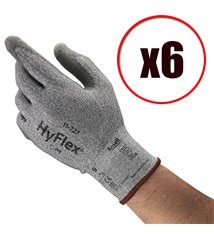 Lot de 6 paires de gants de travail en PU tricot Hyflex 11-727 EN388