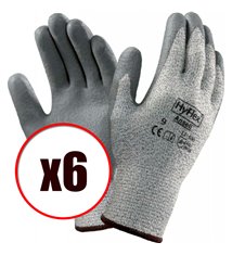 Lot de 6 paires de gants de travail en lycra et kevlar Hyflex 11-630 EN388 anti coupure