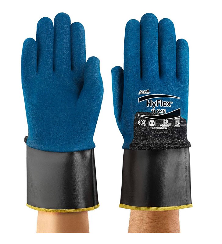 Lot de 6 gants de travail en PU anti coupure Hyflex 11-948 EN388