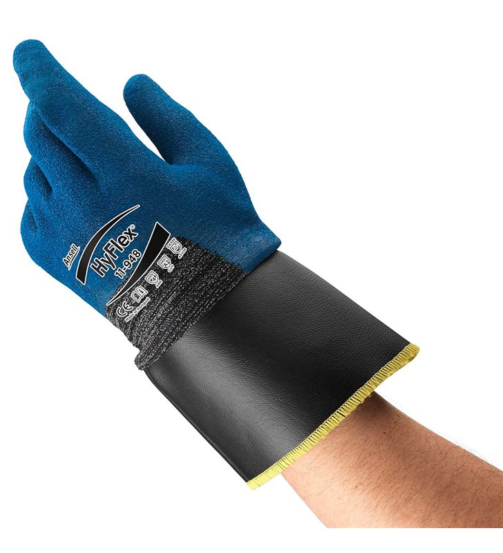 Lot de 12 gants de travail en PU anti coupure Hyflex 11-948 EN388