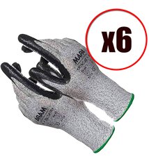 Lot de 6 paires de gants de travail tricot anti coupure Krynit 563 EN388 EN 420
