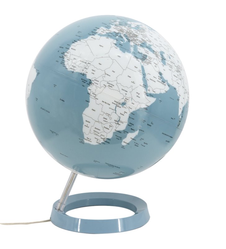 Globe terrestre lumineux 30 cm Bleu carte monde anglaise Terre