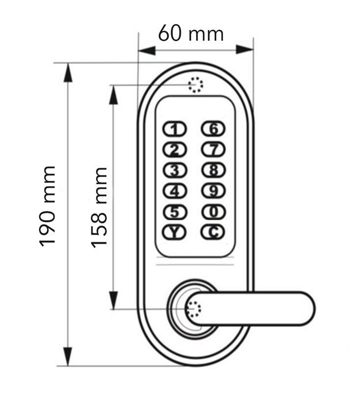 Serrure à code mécanique réversible Verrou de porte Thirard