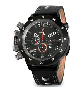 Montre sport homme analogique à quartz bracelet cuir étanche chronographe GTO ROADTIME