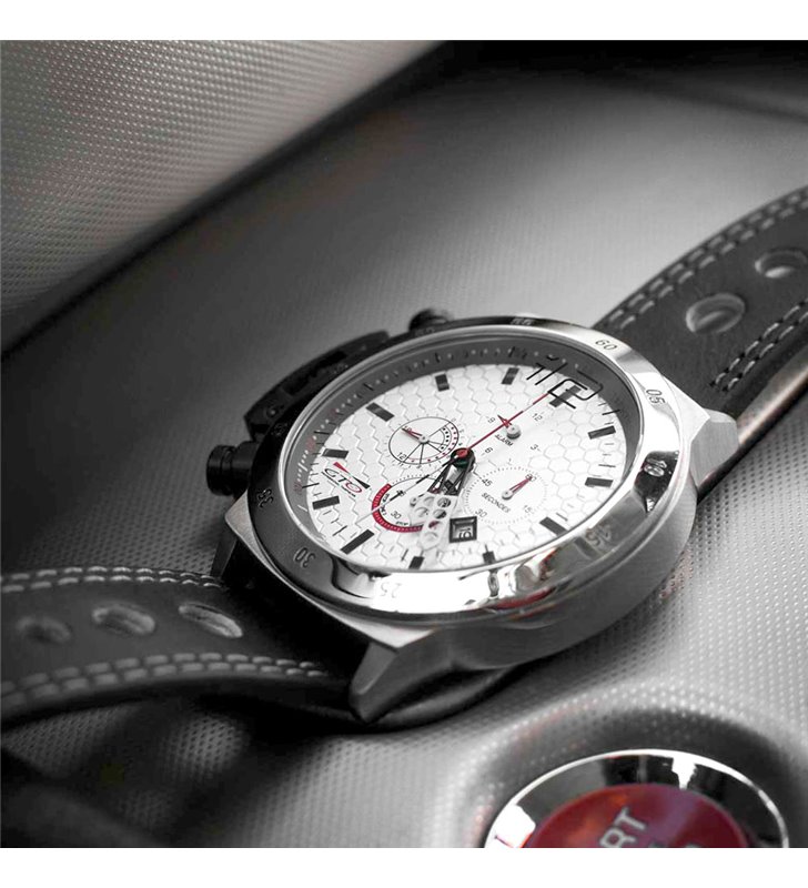 Montre sport homme analogique à quartz bracelet cuir étanche chronographe GTO ROADTIME