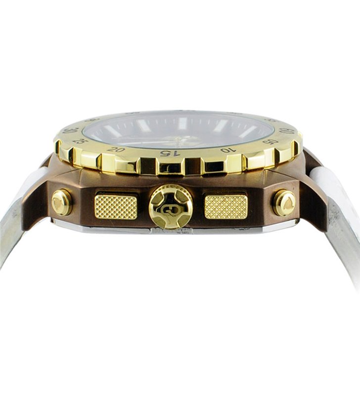 Montre sport homme analogique à quartz bracelet cuir étanche chronographe GTO Dino casual