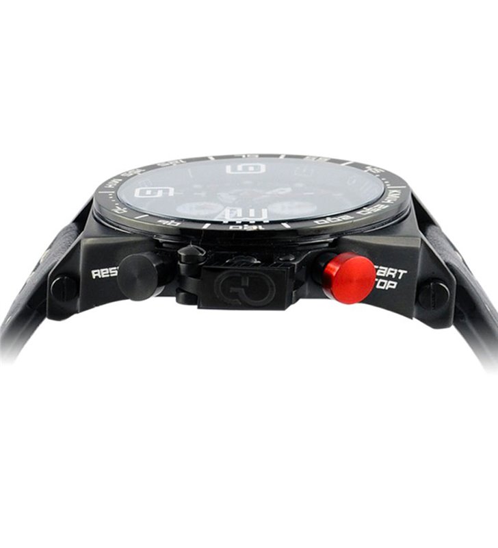 Montre sport homme analogique à quartz bracelet cuir étanche chronographe GTO Warm up