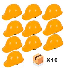 Lot de 10 casques de sécurité jaunes ABS