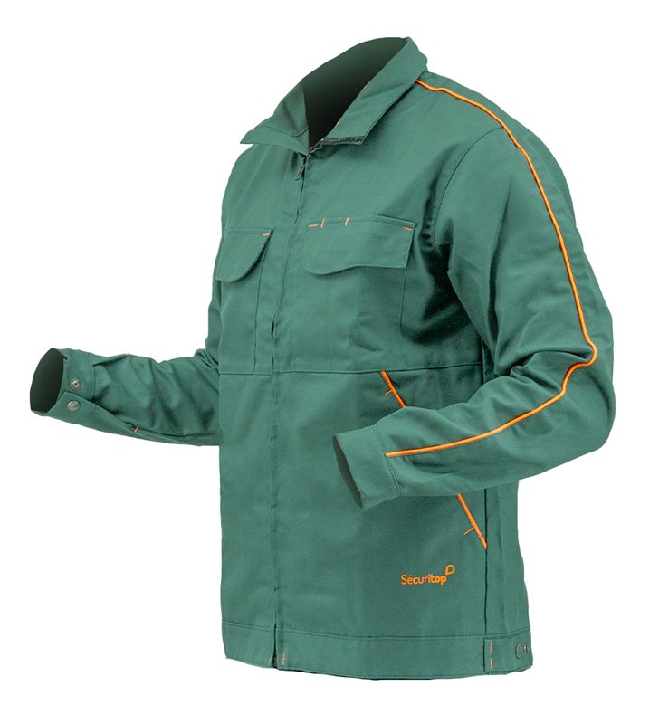 Veste de travail Securitop 300g vert et orange