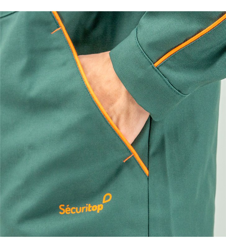Veste de travail Securitop 300g vert et orange