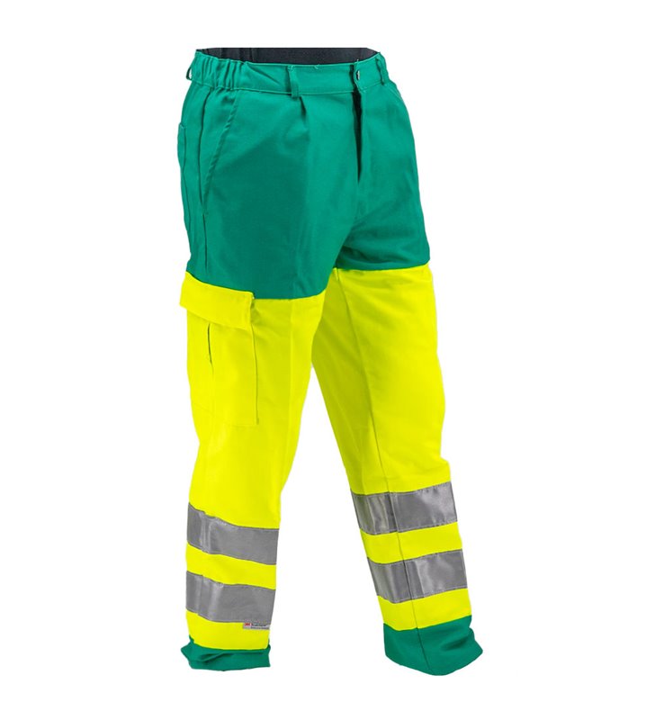 Pantalon de sécurité et travail haute visibilité jaune fluo EN 471