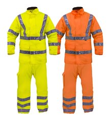 Ensemble de pluie veste et pantalon haute visibilité imperméable Tex Light