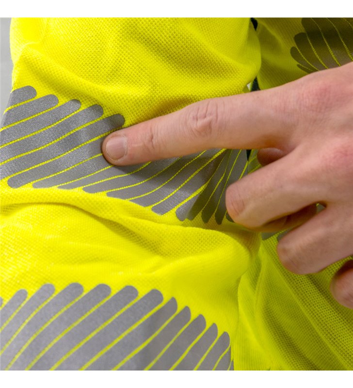 Tee-shirt technique à manches longues haute visibilité jaune fluo