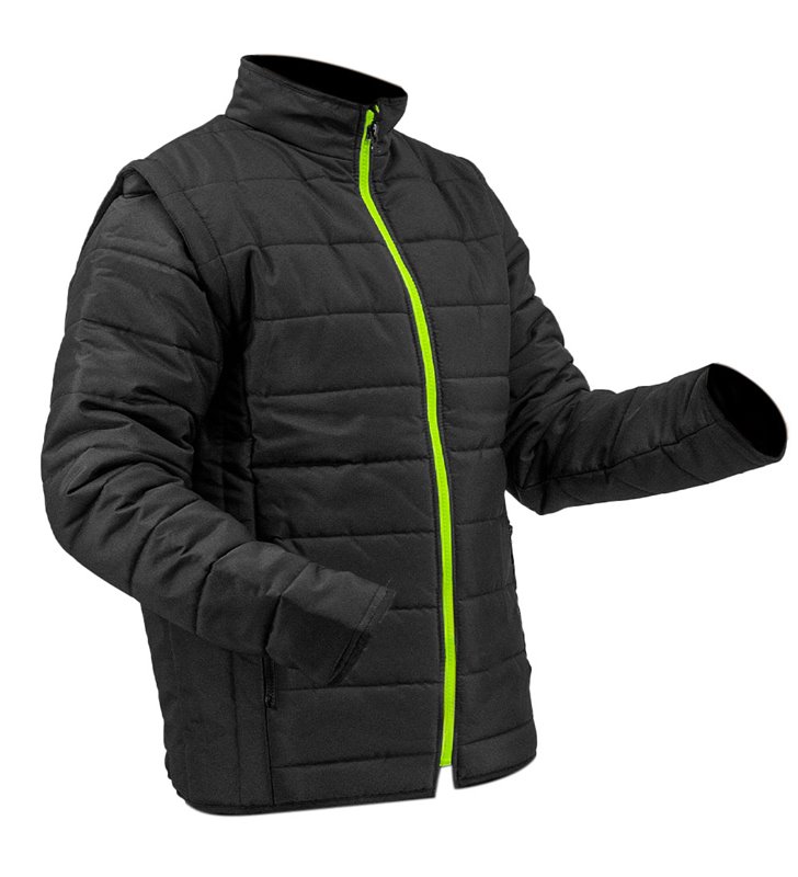 Gilet à manche amovible noir doudoune sans manche