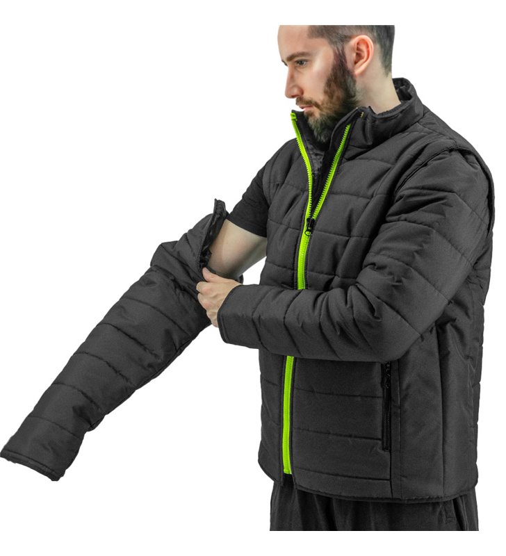 Gilet à manche amovible noir doudoune sans manche