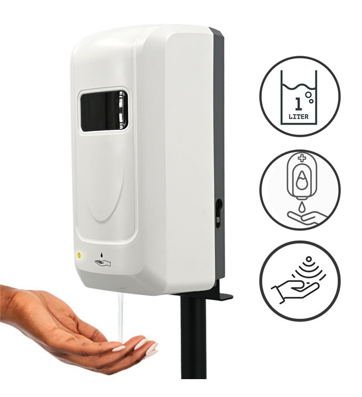 Distributeur de savon et Gel automatique mural ou sur pied infrarouge rechargeable 1 L